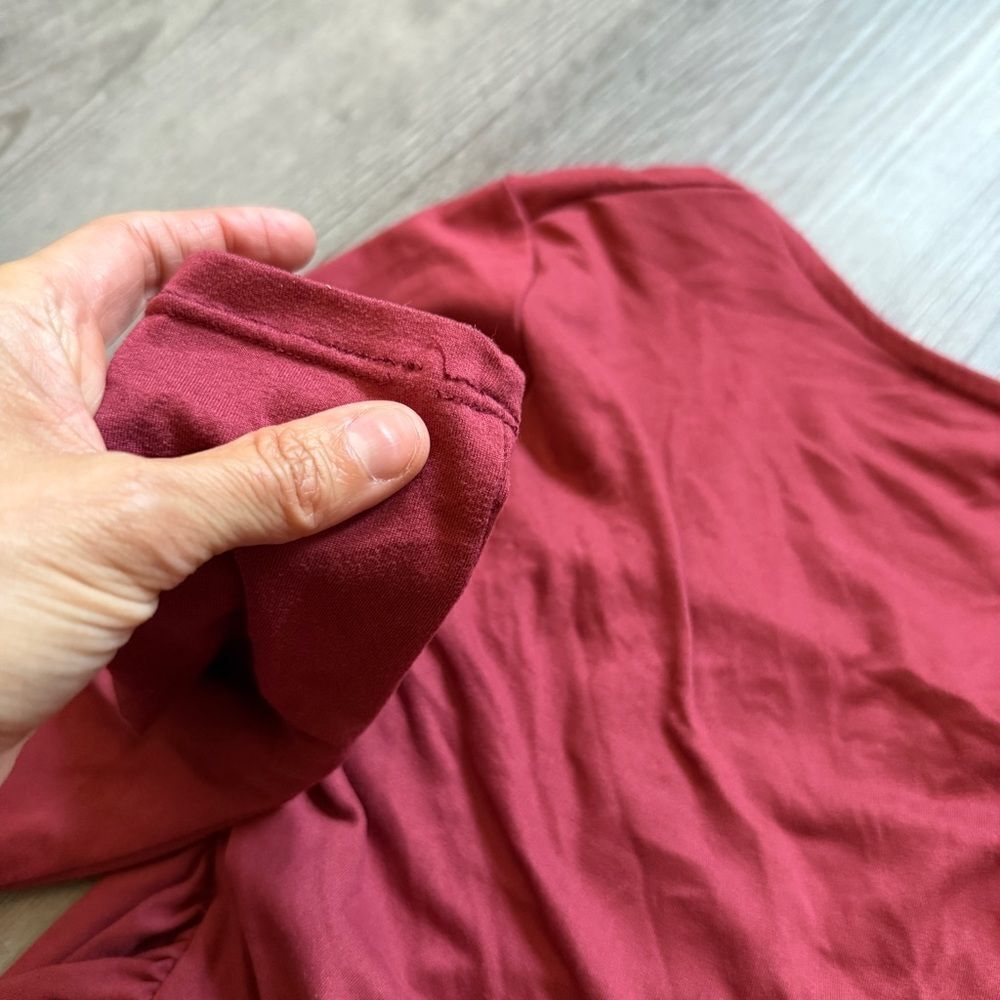 Fashion Nova Wrap Crop Top Wine Burgundy Medium Soft Stretch - Picture 9 of 10